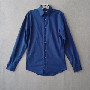 J Ferrar Shirt Mens Small Blue Long Sleeve Slim Button Up Casual Workwear Shirt - Picture 1 of 13