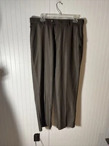 Pantalones de vestir cómodos Croft & Barrow para hombre calce clásico frente plano marrón 34x29 - Imagen 1 de 9