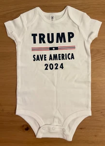 President Trump Save America 2024 Baby 12 mo. One-Piece MAGA Patriot Patriotic - Picture 1 of 3