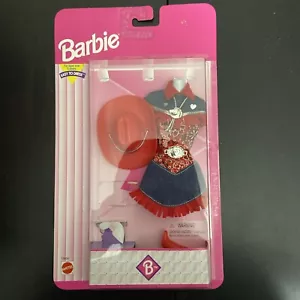 Barbie 1996 Western Denim Dress Outfit Red - Picture 1 of 3