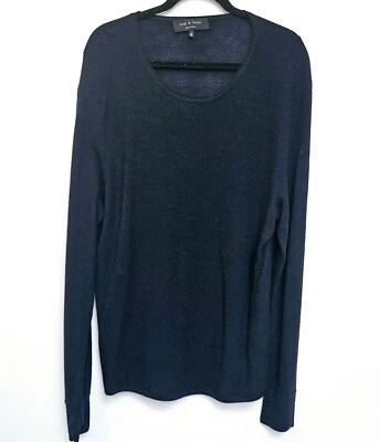 Rag & Bone Men’s Sweater  XL Denim Blue & Gray 2 Pcs Lot 100% Merino Wool    - Image 1 of 4