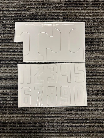 Tennessee Vols White T's & Sheet Of Numbers Football Helmet Decal Set Cover