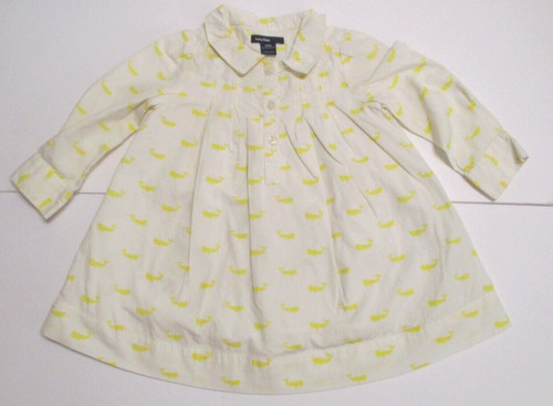 OFF WHITE ABITO IN VITA CAMICIA BALENA BIANCA E GIALLA GAP OFF BAMBINA TAGLIA 6 12 MESI