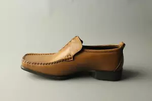 FRANK WRIGHT ROGER MENS TAN BROWN LEATHER PULL UP SLIP ON SHOE - Picture 1 of 4