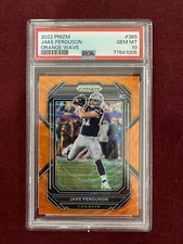 Jake Ferguson 2022 Panini Prizm Orange Wave Rookie Card 8/60 PSA 10 Gem Mint