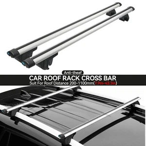 AUTOXBERT Universal 43.3" Car Top Roof Rack Cross Bar Luggage Cargo Carrier+LOCK - Picture 1 of 9