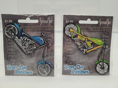2-Applique Iron-on Patch Motorcycle  - Image 1 of 4