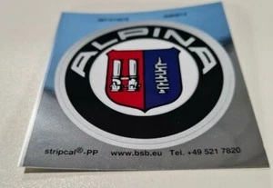 1x Genuine BMW Alloy Wheel Center Hub Badges ALPINA stickers 59mm diametre RARE - Picture 1 of 1