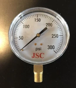 JSC G62-300 3.5” LM 1.4” NPT 0-300 PSI Pressure Gauge New In Box - Picture 1 of 3