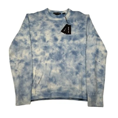 Suéter Michael Kors 100 % cachemir para hombre mediano tie dye azul crew lujo $498 Foto 1 de 4