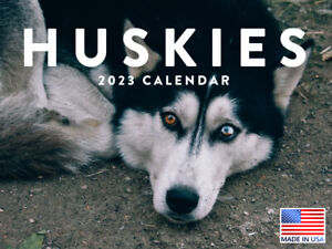 Siberian Huskies 2023 Wall Calendar Dogs 18 Month Monthly Planner
