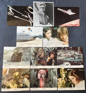 STAR WARS COMPLETE SET OF 8 1977 8X10 LOBBY CARDS + 3 GEORGE LUCAS HARRISON FORD - Picture 1 of 5
