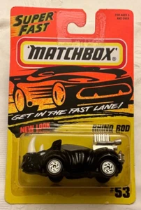 Matchbox / Rhino Rod /Black With White Eyes / Super Fast Vintage 1994 / New - Picture 1 of 10