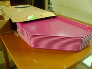 x12 Carlisle Restaurant Trays Trapezoid 22 x 14" Glasteel - Mulberry - Picture 1 of 8