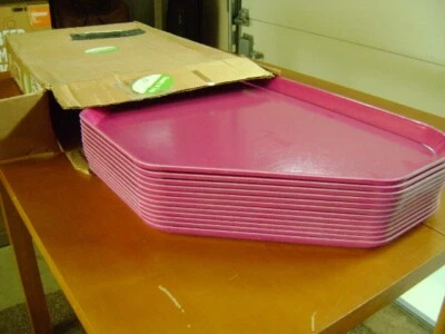 x12   Carlisle Restaurant Trays  Trapezoid  22 x 14"  Glasteel  -  Mulberry - Image 1 of 4