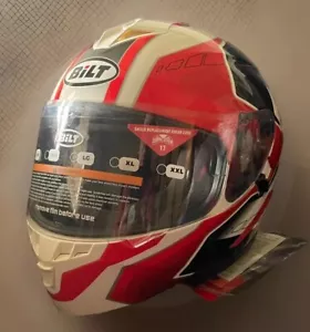 NEW BiLT Force One Helmet DOT Cert FMVSS No218 Red/White/Black Size Small w/bag - Picture 1 of 9