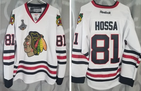 Mens Marián Hossa Chicago Blackhawks Reebok CCM Championship Jersey Cover