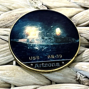 United States Navy USN Coin-USS ARIZONA BB-39 WW2 Pearl Harbor - Picture 1 of 6