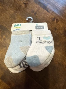 New 6 Pick Child Of Mine By Carters Socks Baby Boy Size 0/6 M - Picture 1 of 11
