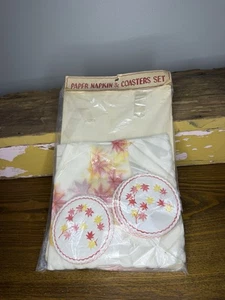 De Colección 24 Papel Arroz MCM Hojas Rojo y Amarillo, Servilletas Florales Posavasos Hecho en Japón - Imagen 1 de 5