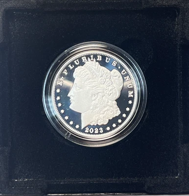 2023 S  $1 PROOF MORGAN DOLLAR SILVER COMMEMORATIVE - GEM PROOF, MINT PKG EB3 - Image 1 of 4