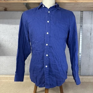 Tommy Bahama Langarm Leinen Hemd mit Knopfleiste Herren M mittelblau - Bild 1 von 5