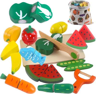 Frutta Da Tagliare Giocattolo,Cucina Legno per Bambini Giocattoli,Accessori Cuci - Immagine 1 di 4