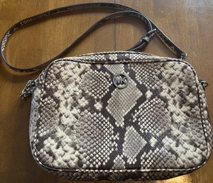 Michael Kors Medium Python Snakeskin Embossed Shoulder Bag/ Crossbody Purse - Picture 1 of 20