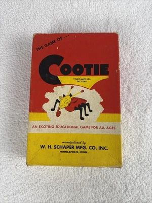 Vintage The Game of Cootie W.H. Schaper Mfg Co Original Box Just Missing 1 Leg. - Image 1 of 4