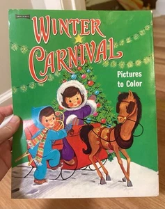 Vintage 60er Jahre Weihnachten Malbuch - nur 1 Seite farbig - Bild 1 von 9