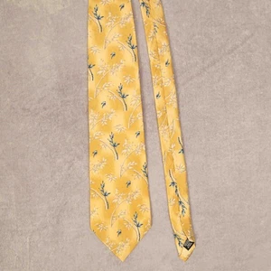 Vintage 1990s Bamboo Print Silk Tie Beige Stafford - Picture 1 of 6