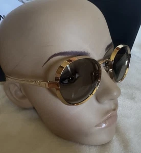CHANEL Sunglasses AUTHENTIC 71263 gold Chain Cc Round Circle RARE Vintage - Picture 1 of 13