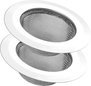 2Pcs Kitchen Sink Strainer, Stainless Steel Mesh Drain 4.5 inch, Silver - Picture 1 of 7