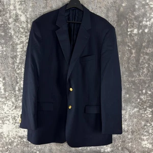Giacca blazer Brooks Brothers taglia 48L dentellata carriera 2 bottoni blu navy manica lunga - Foto 1 di 8