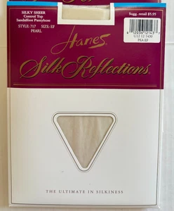 VGT Hanes Silk Reflections Pantyhose EF Control Top Sheer Sandalfoot Pearl 717 - Picture 1 of 7