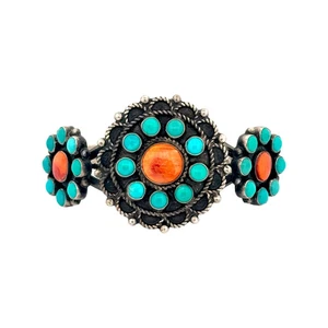 Devin Brown, Bracelet, Multi-Stone, Sterling Silver, Navajo Handmade, 7" - Picture 1 of 4