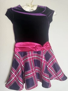 Rare Editions  Girls  Purple and Pink Plaid Formal Dress Size 5 - Picture 1 of 8