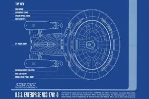Poster Star Trek Enterprise NCC-1701D TOP blueprint più dimensioni 11x17-24x36 - Foto 1 di 1