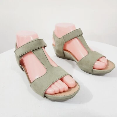 Sandalias Camper Nubuck Gamuza Cuero Micro Cuña Correa en T $160 Verde Pastel 36/6 Foto 1 de 4