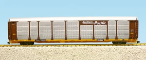 USA Trains R17174 SOUTHERN PACIFIC BI-LEVEL AUTO CARRIER TUSCAN/YELLOW, G Scale - Picture 1 of 7