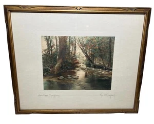 Framed&Signed Antique Fred Thompson “Woodland Symphony” Hand Tinted Photograph - Picture 1 of 3