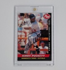 Kirby Puckett HOF Minnesota Twins 1993 Post Collector Series - AUTOGRAPHED - COA