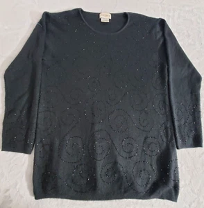 vintage jaclyn smith Sweater Womens XL Beaded Silk Angora Rabbit Hair - Picture 1 of 4