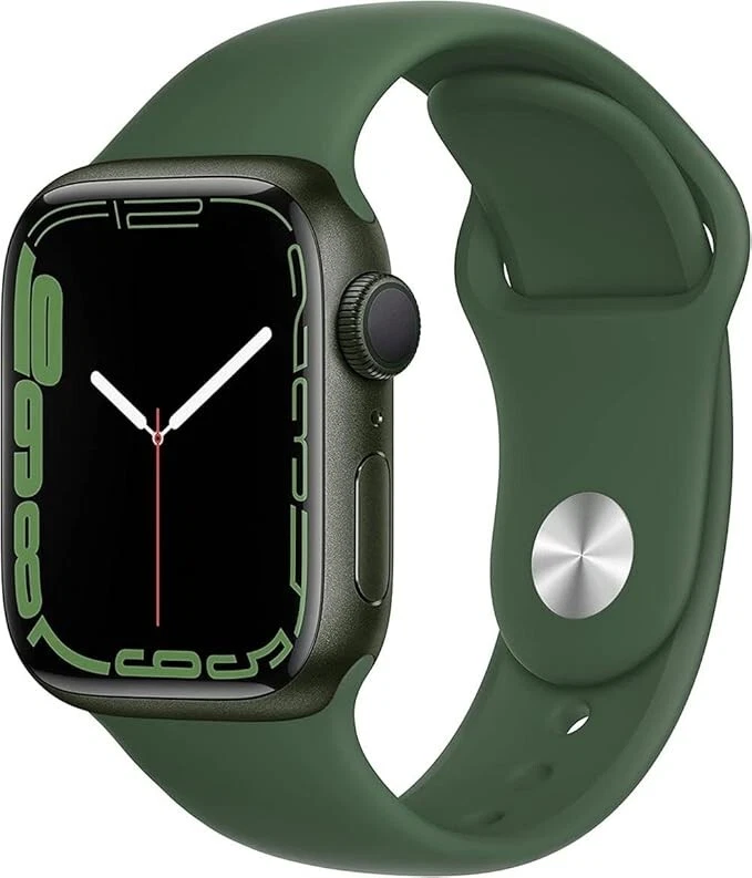 Apple Watch Series 7 41mm - Green - (GPS + Cellular) with Green Sports Band - Image 1 of 4