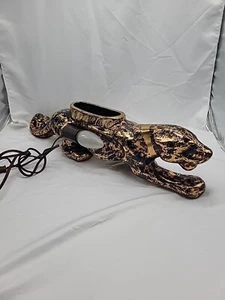 Vintage MCM 21" Panther TV Lampe Pflanzgefäß Gold und Schwarz - Bild 1 von 12