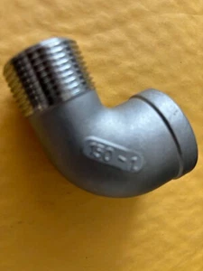 90 Degree Street Elbow, 1" NPT Male X Female 304 Stainless Steel Street Pipe Fit - Picture 1 of 5
