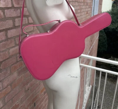 MOSCHINO Bag Limited Edition Vintage Violin Guitar Case Handbag Pink Leather 90s - Image 1 of 4