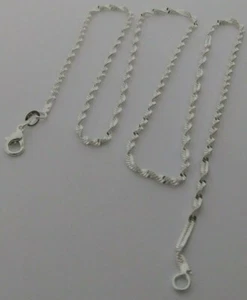 Damen-Halskette SILBERFARBEN 20" 2,0 mm gedreht Fischgräten mit Karabinerverschluss - Bild 1 von 8