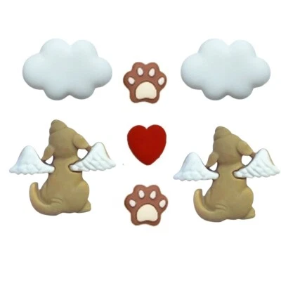 My Cherished Dog Embellishment Set- Shelly's Buttons -Rainbow Bridge Craft Scrap - Image 1 of 2