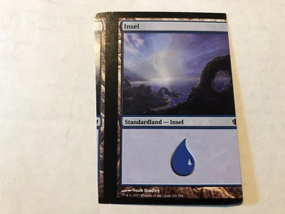 Miscut Island / Island German Misprint MTG GENUINE EDH Commander Magic #4 - Image 1 of 2